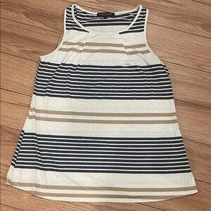 Green Envelope Navy and Cream Striped Top medium